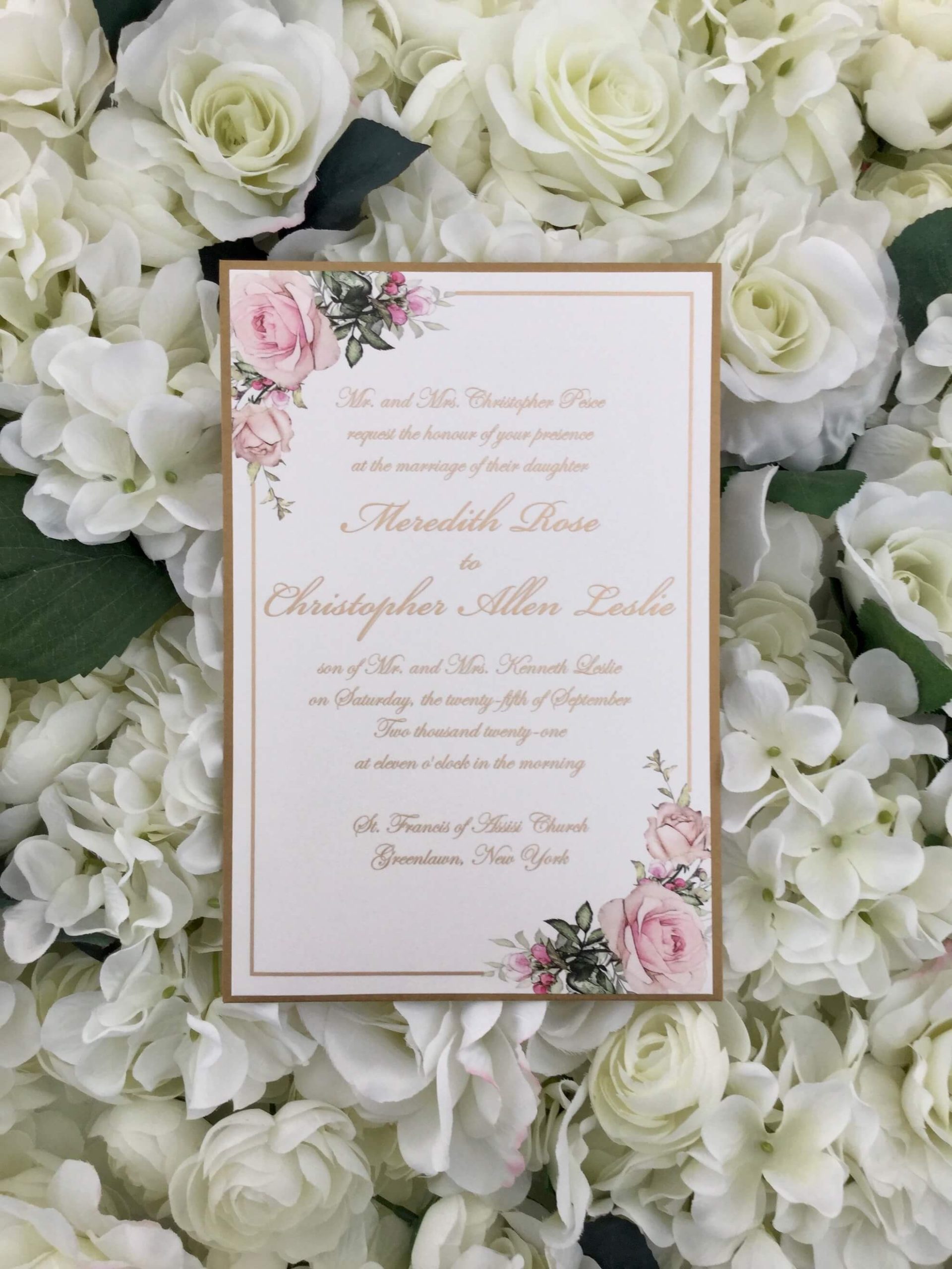 IVORY WITH FLORAL Wedding Invitation