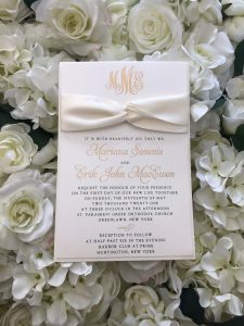 IVORY WITH GOLD HARBOR CLUB AT PRIME WEDDING INVITATION